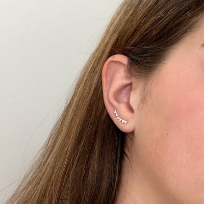 Brinco Ear Cuff Picos | em Prata 925 com Mini Triângulos | Malu Maiese 2