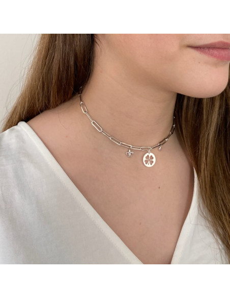 Charm Trebol | Colgante Placa Trebol para Personalizar tus Joyas.