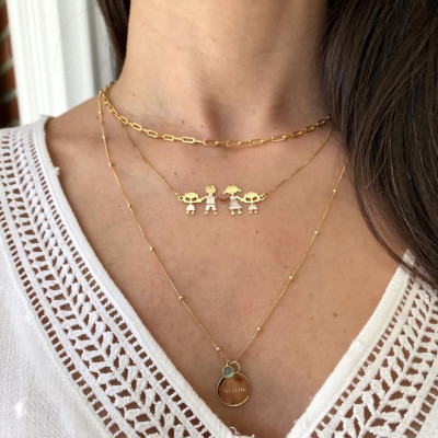 Short necklace 18k gold chain dainty dots | Malu Maiese 2