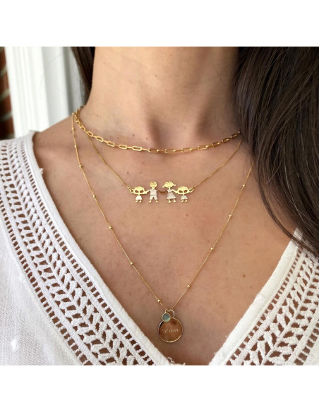 Short necklace 18k gold chain dainty dots | Malu Maiese Short necklace 18k gold chain dainty dots | Malu Maiese