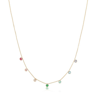Colore Short Necklace | 18 karat Short Necklace with coloured cz.