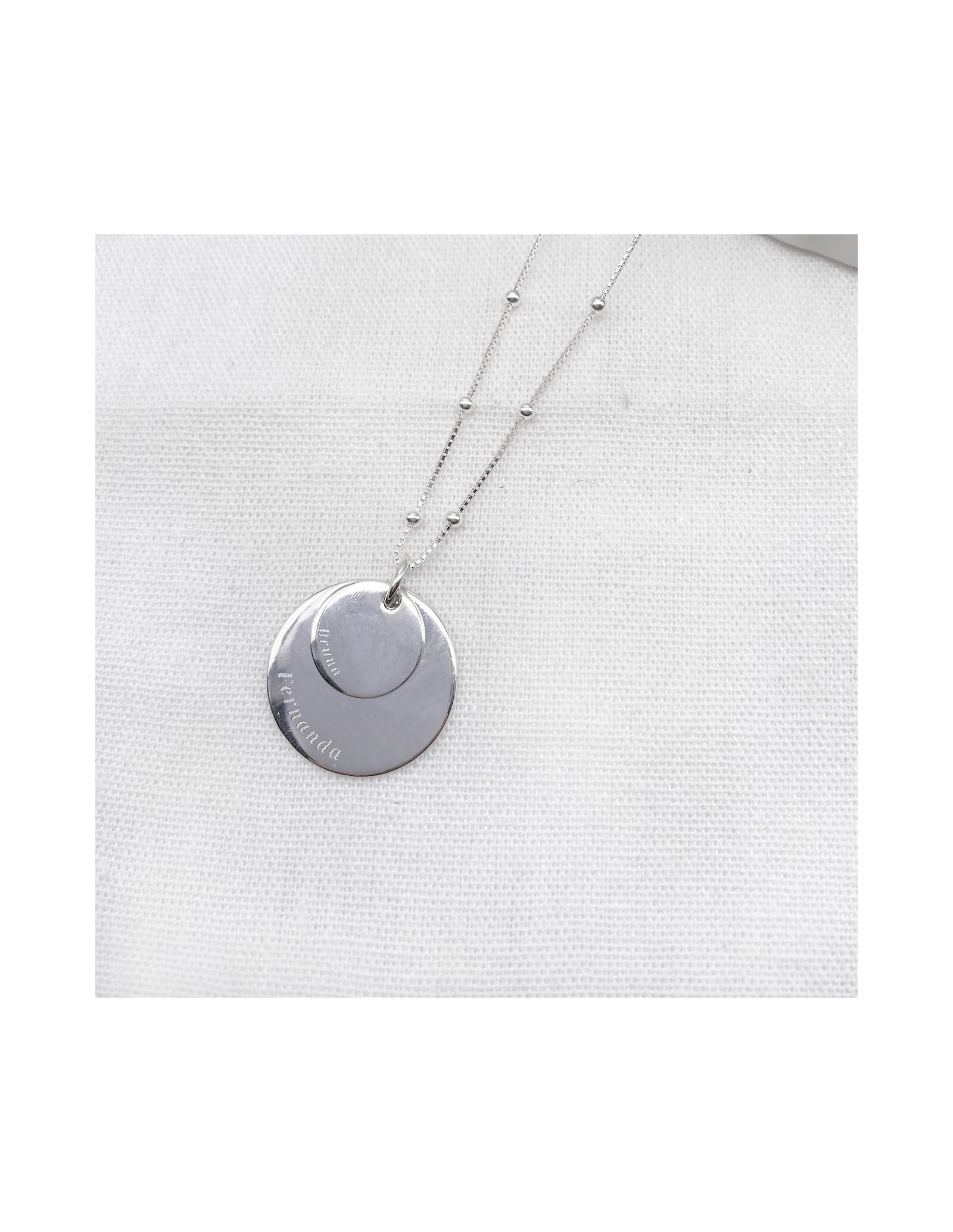 Collar Veneciana y Charm Plaque Duo | Regalos Personalizados en Plata