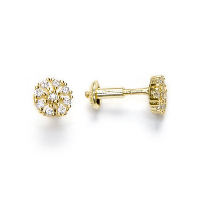 Dial Piercing Earring | Sterling Silver cz Disc Piercing | Malu Maiese