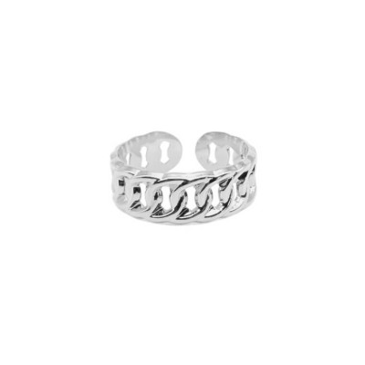 Anillo Acero Cadena | Anillo Cadena Eslabones en Acero | Malu Maiese 2