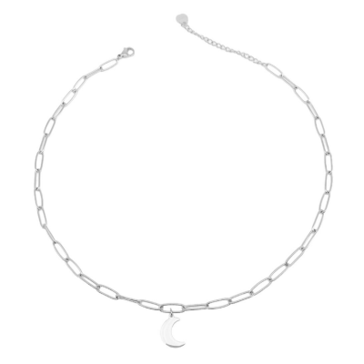 Half Moon Steel Necklace | Steel Necklace with Moon | Malu Maiese 2