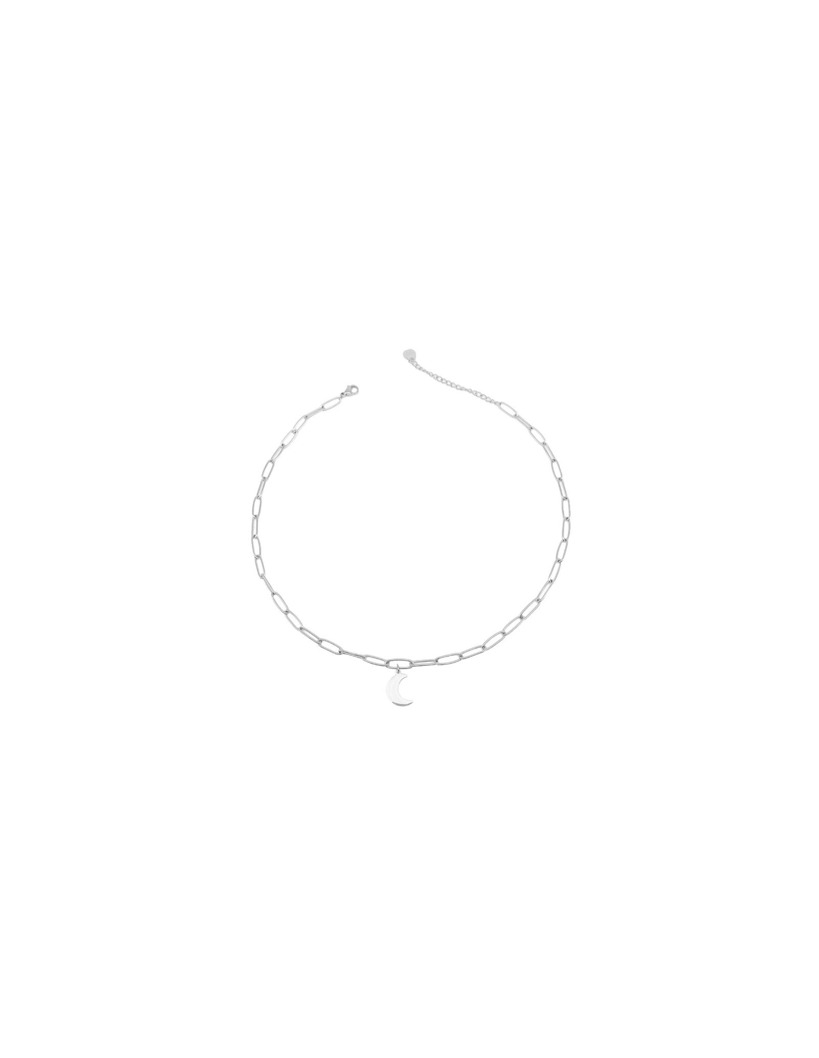 Collar Acero Cadena Luna | Collar Corto Media Luna Acero | Malu Maiese