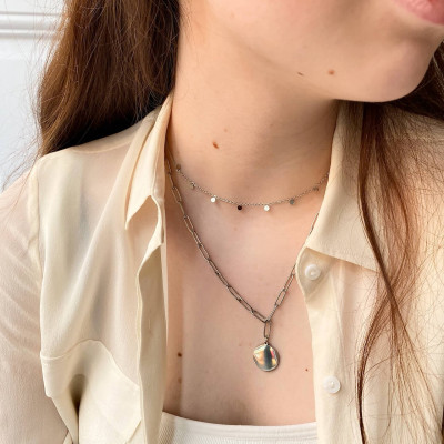 Piccolo Steel Necklace | Minimalist Steel Short Necklace | Malu Maiese 2