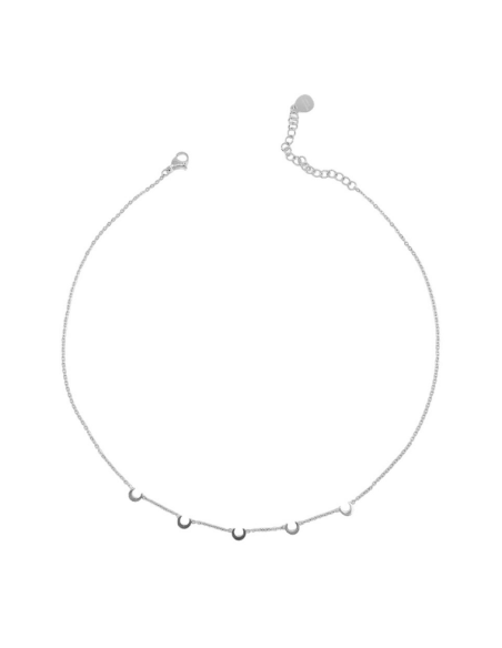 Moon Steel Necklace | Moon Steel Short Necklace | Malu Maiese Moon Steel Necklace | Moon Steel Short Necklace | Malu Maiese