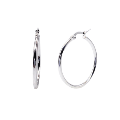 Midi Steel Hoop Earrings