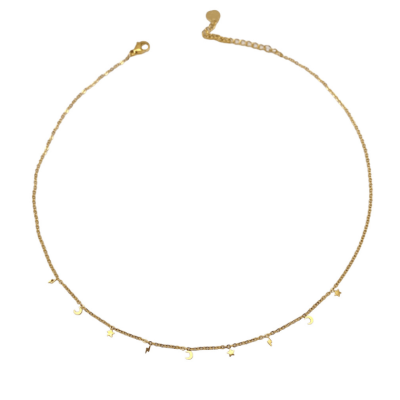 Collar Acero Luna | Collar Corto con Lunas Mini en Acero | Malu Maiese 2