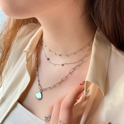 Cosmic Steel Necklace | Short Necklace with Star and Moon| Malu Maiese 2