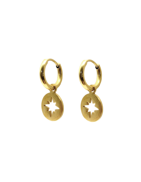 Polar Star Steel Hoop Earrings | Steel Hoop Earrings | Malu Maiese Polar Star Steel Hoop Earrings | Steel Hoop Earrings | Malu Maiese