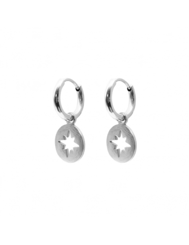 Polar Star Steel Hoop Earrings