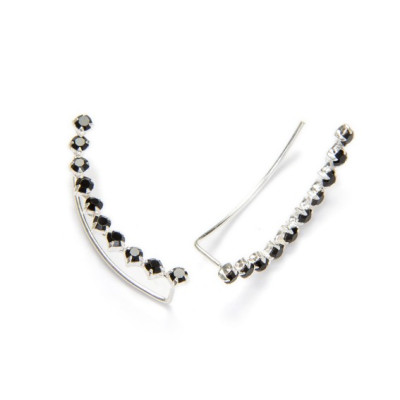 Nero Ear Climbers |  Black Zirconias Ear Climbers | Malu Maiese
