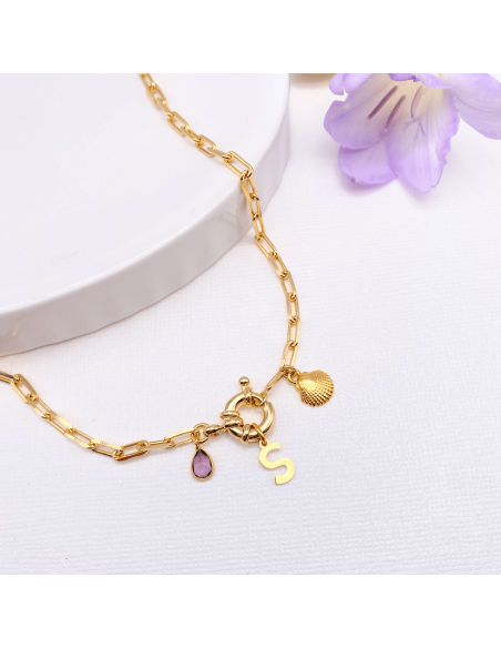 Sailor Clasp Necklace | Silver Short Necklaces Plated in 18k Gold Sailor Clasp Necklace | Silver Short Necklaces Plated in 18k Gold