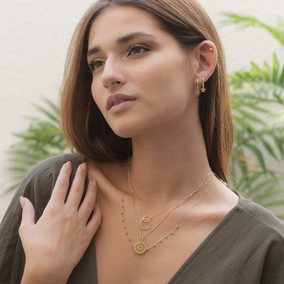 Colar Mosaic | Colar Curto com Mandala em Prata | Malu Maiese 2