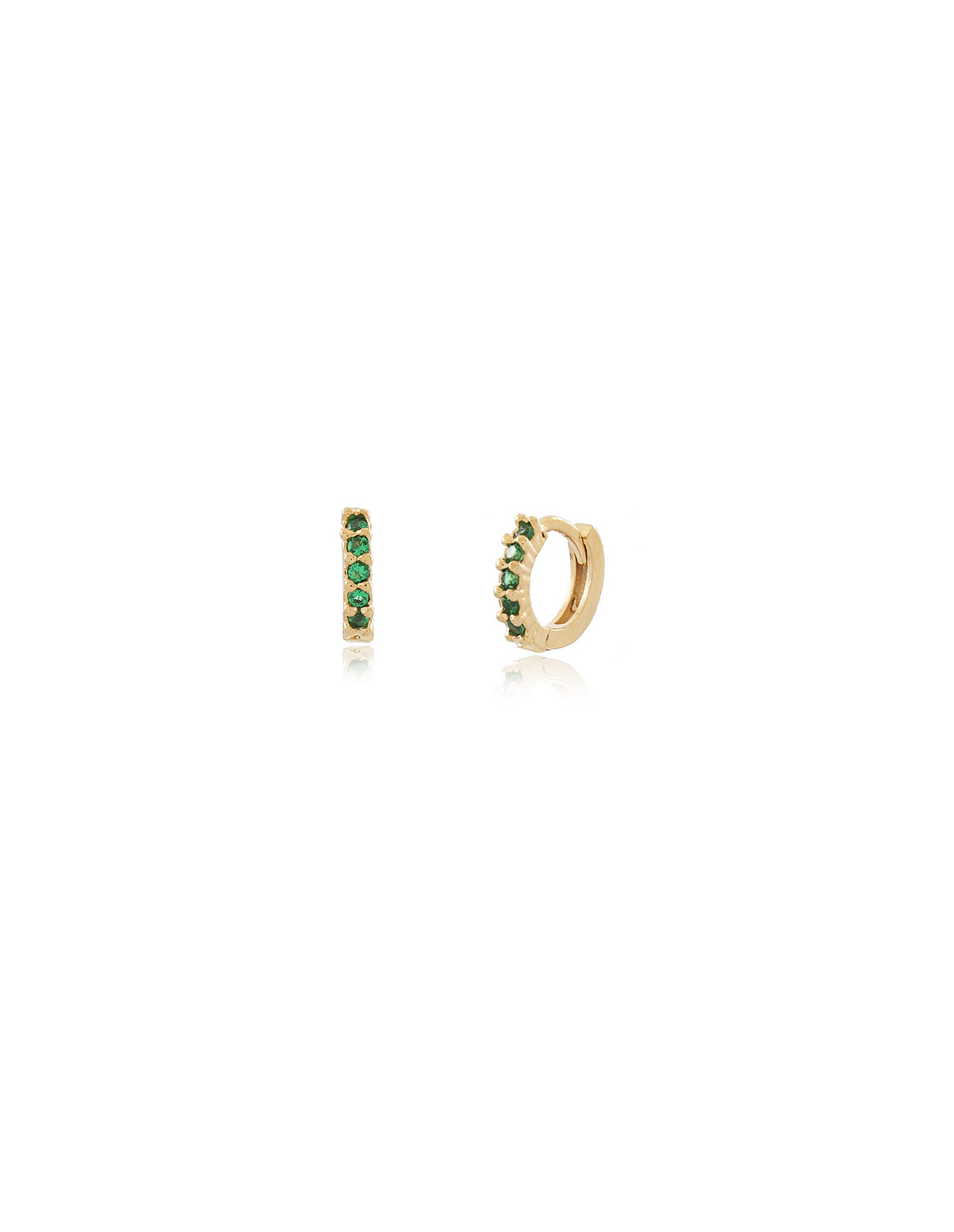 Aros Mini Green | Pendientes de Aro mini hoop o Piercing con cz Verdes