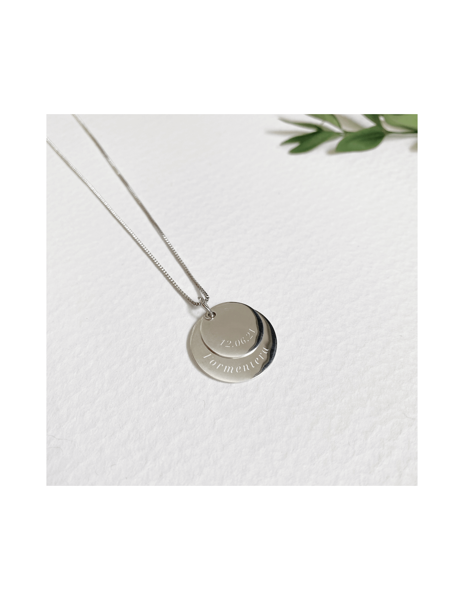 Collar Veneciana y Charm Plaque Duo | Regalos Personalizados en Plata