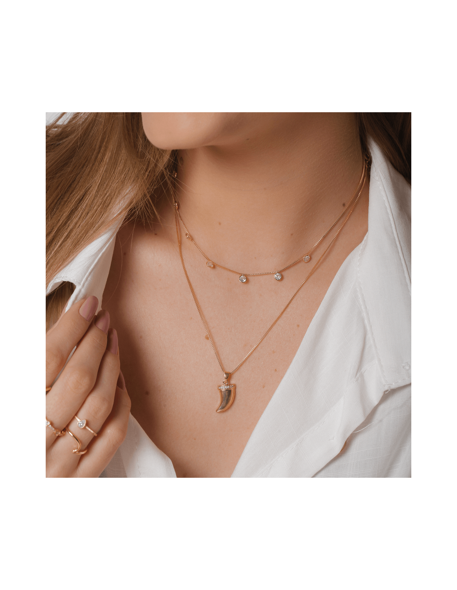 Cornicello Necklace | Gold Plated Necklace with Amulet