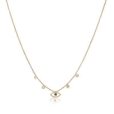Evil Eye Necklace | Gold Plated Necklace with Amulet| Malu Maiese 2
