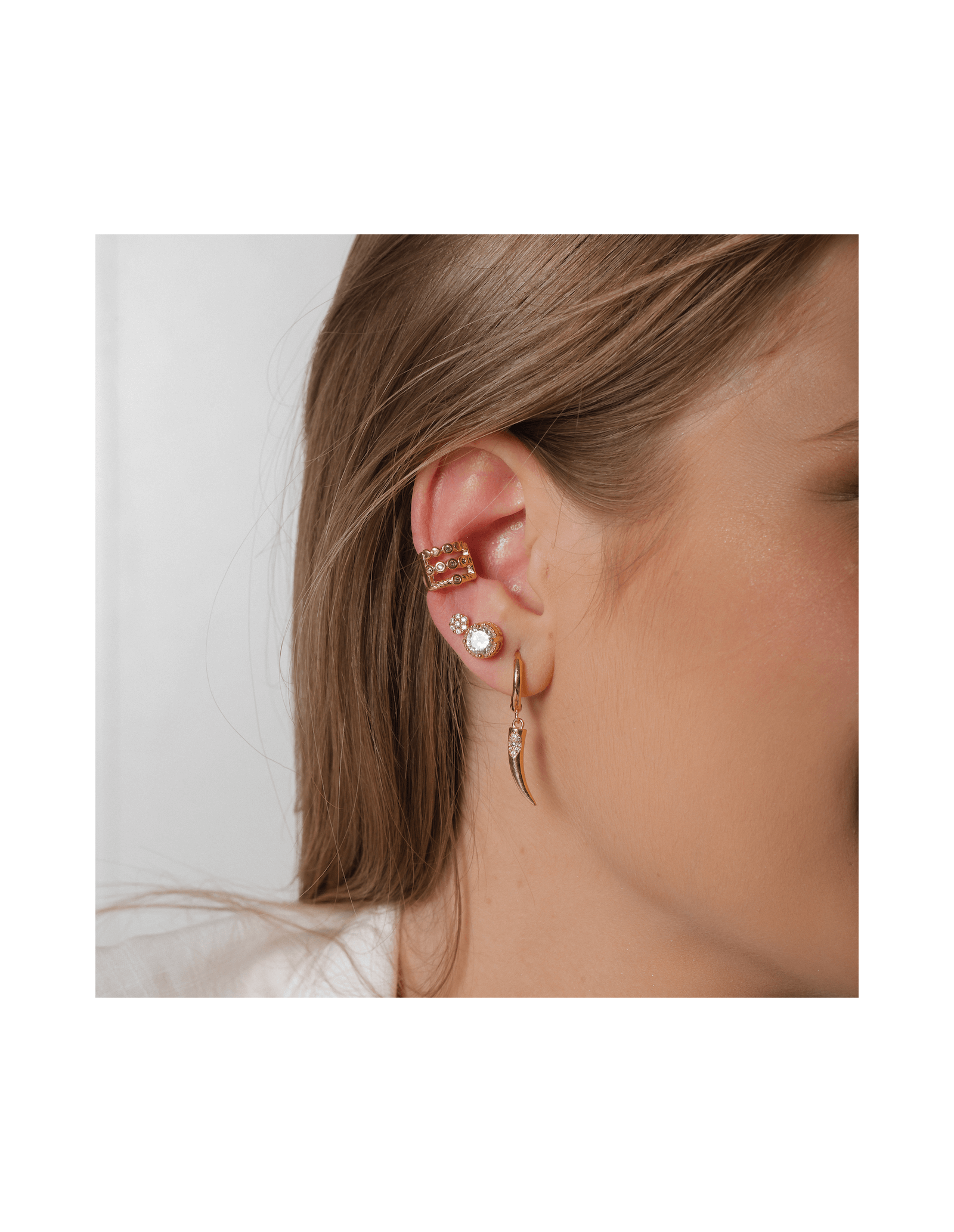 Aros Cornicello | Pendientes de Aro con Colgante de Cuerno