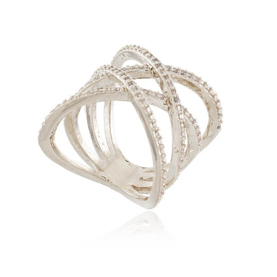 Anel Maxi Bandha | Anel Maxi com Zirconias Brancas | Malu Maiese 2