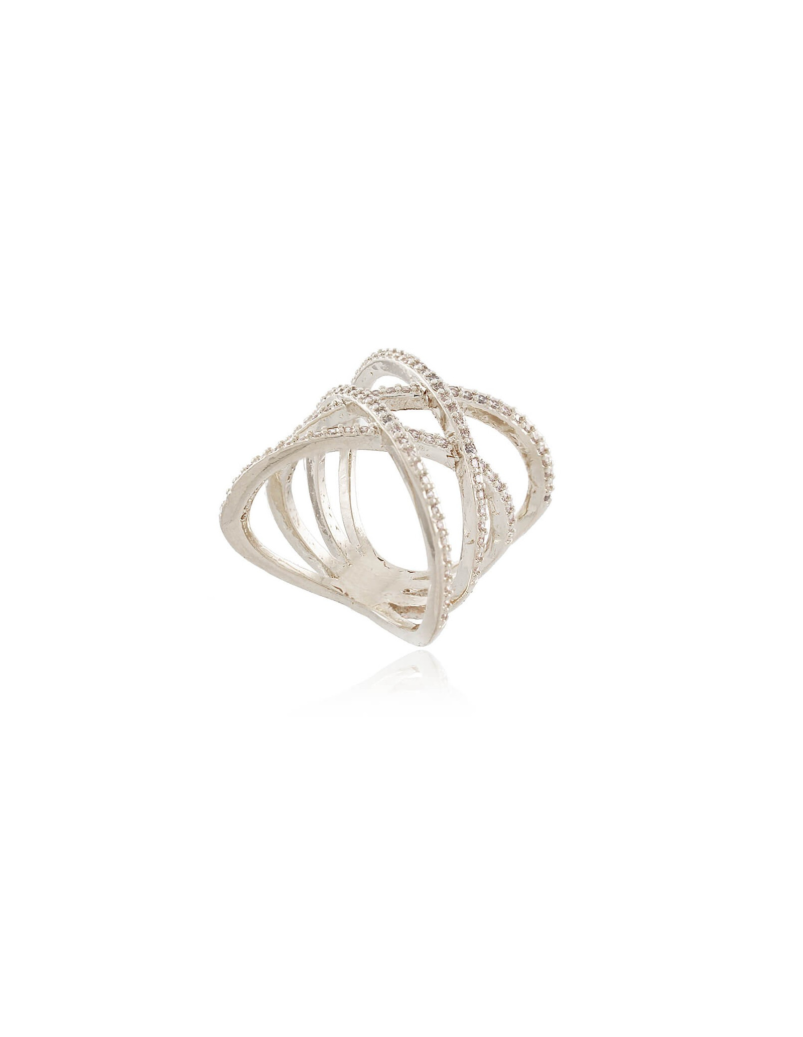 Bandha Maxi Ring | Maxi Ring with Straps of Zircons | Malu Maiese