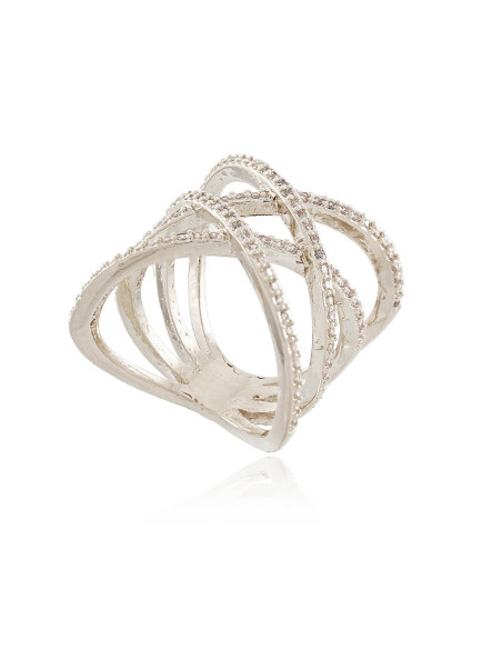 Bandha Maxi Ring | Maxi Ring with Straps of Zircons | Malu Maiese Bandha Maxi Ring | Maxi Ring with Straps of Zircons | Malu Maiese