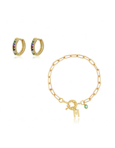 Initials Sailor Bracelet & Mini Hoops...