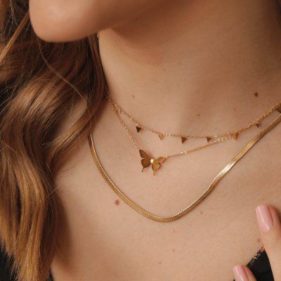 Butterfly Steel Necklace | Trendy Waterproof Necklace | Malu Maiese 2
