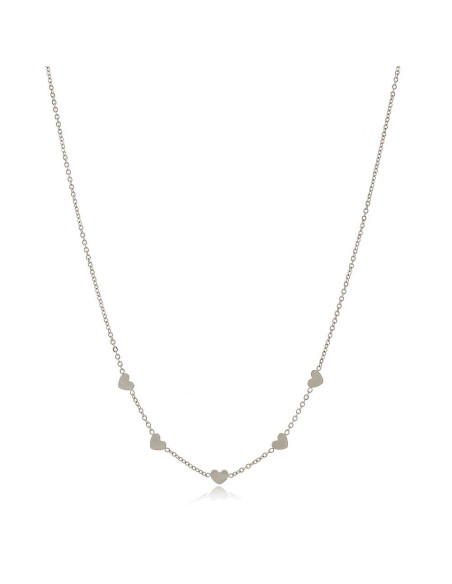 Amore Steel Necklace | Short Necklace with hearts| Malu Maiese Amore Steel Necklace | Short Necklace with hearts| Malu Maiese