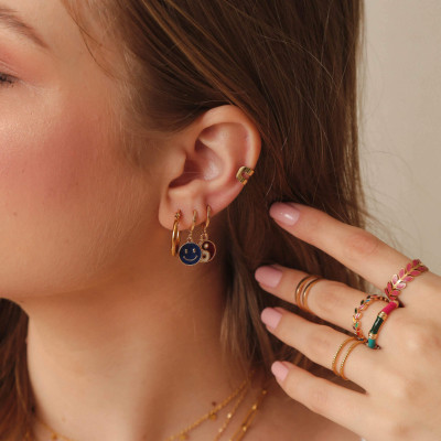 Colour Smiley Steel Hoop Earrings | Steel Hoop Earrings | Malu Maiese 2