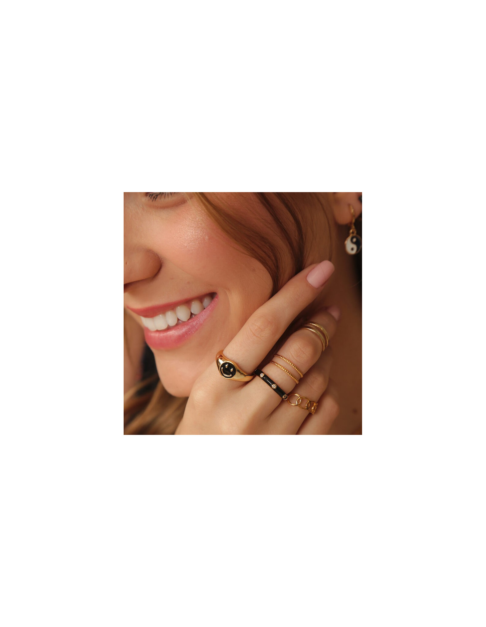 Anel Aço Smiley | Anéis em Aço Inoxidável | Malu Maiese