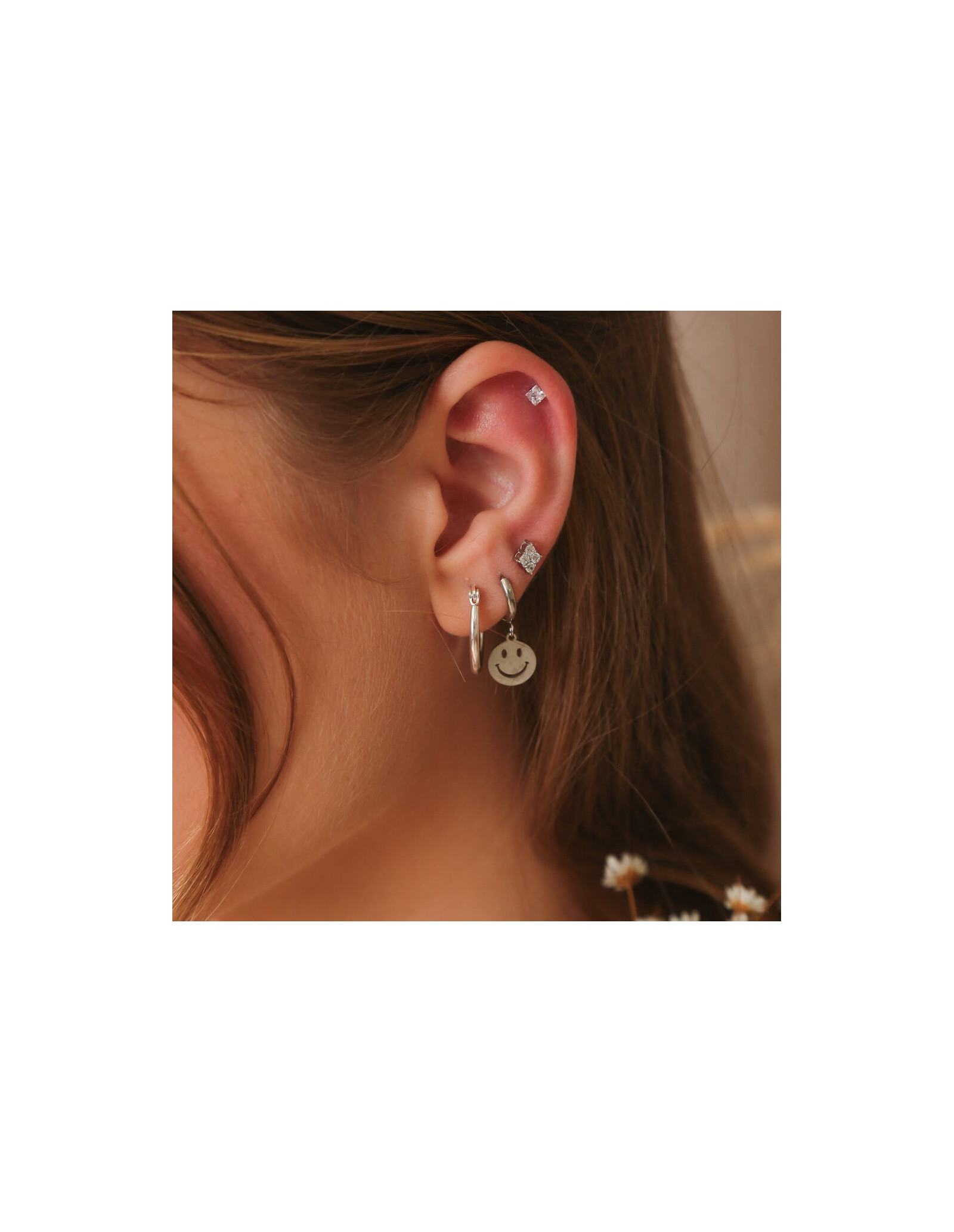 Pendiente Piercing Isa | Piercing en Acero con Circonitas | Malu Maiese