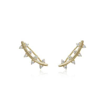 Pendientes Trepadores Lili | en plata 925 bañada en oro | Malu Maiese 2