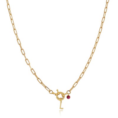 Initials Sailor Clasp Necklace