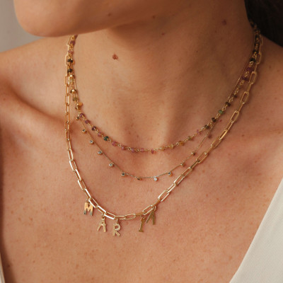 Collar Choker Bianca chapado en oro blanco o amarillo y circonitas 2