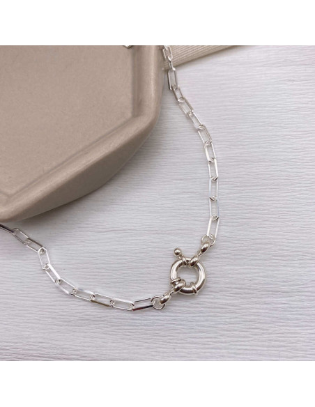 Sailor Clasp Necklace | Silver Short Necklaces Plated in 18k Gold Sailor Clasp Necklace | Silver Short Necklaces Plated in 18k Gold