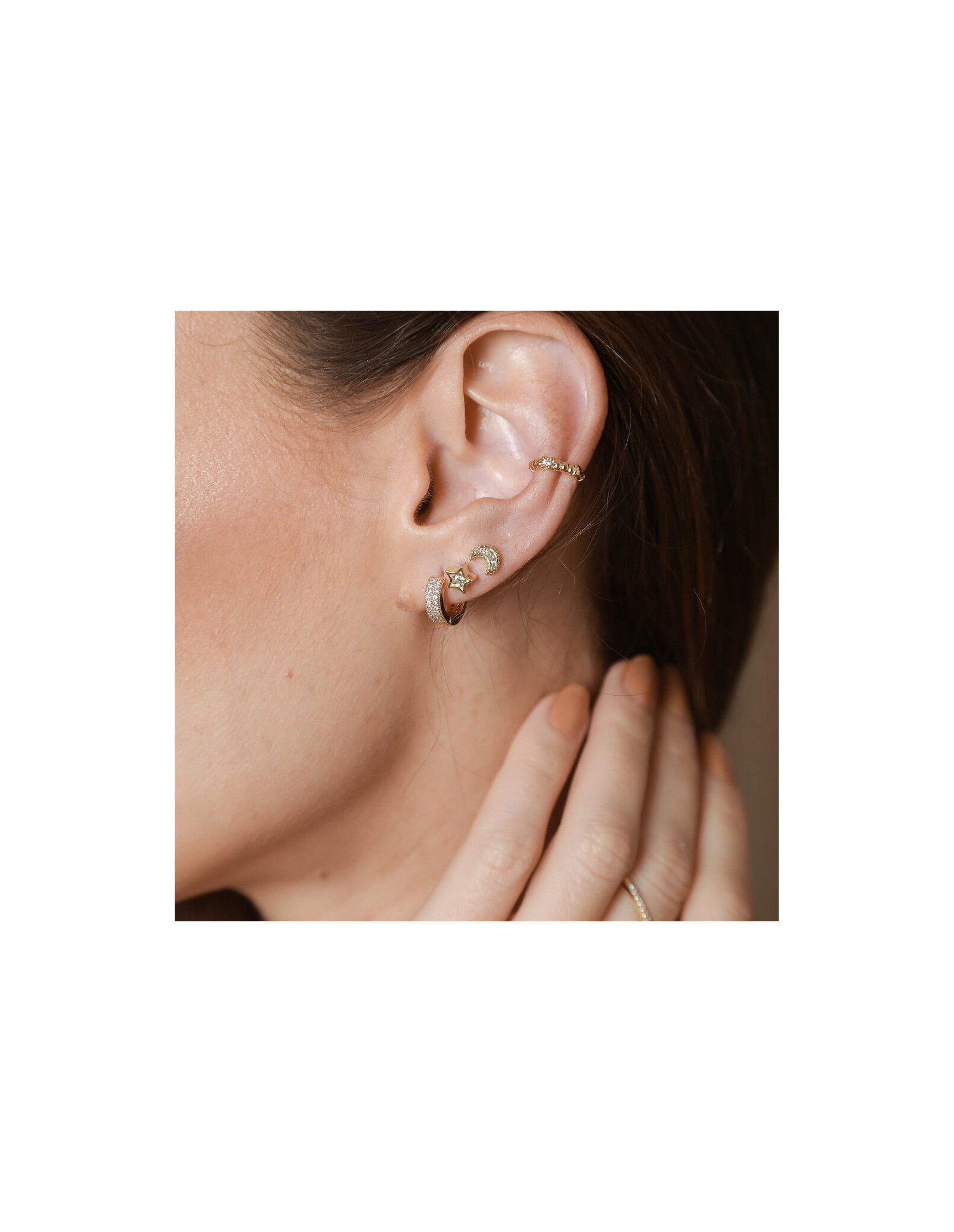 Aros Mini Light | Pendientes de Aro con Circonitas | Malu Maiese