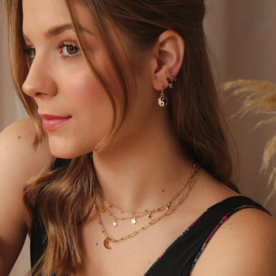 Half Moon Steel Necklace | Steel Necklace with Moon | Malu Maiese 2