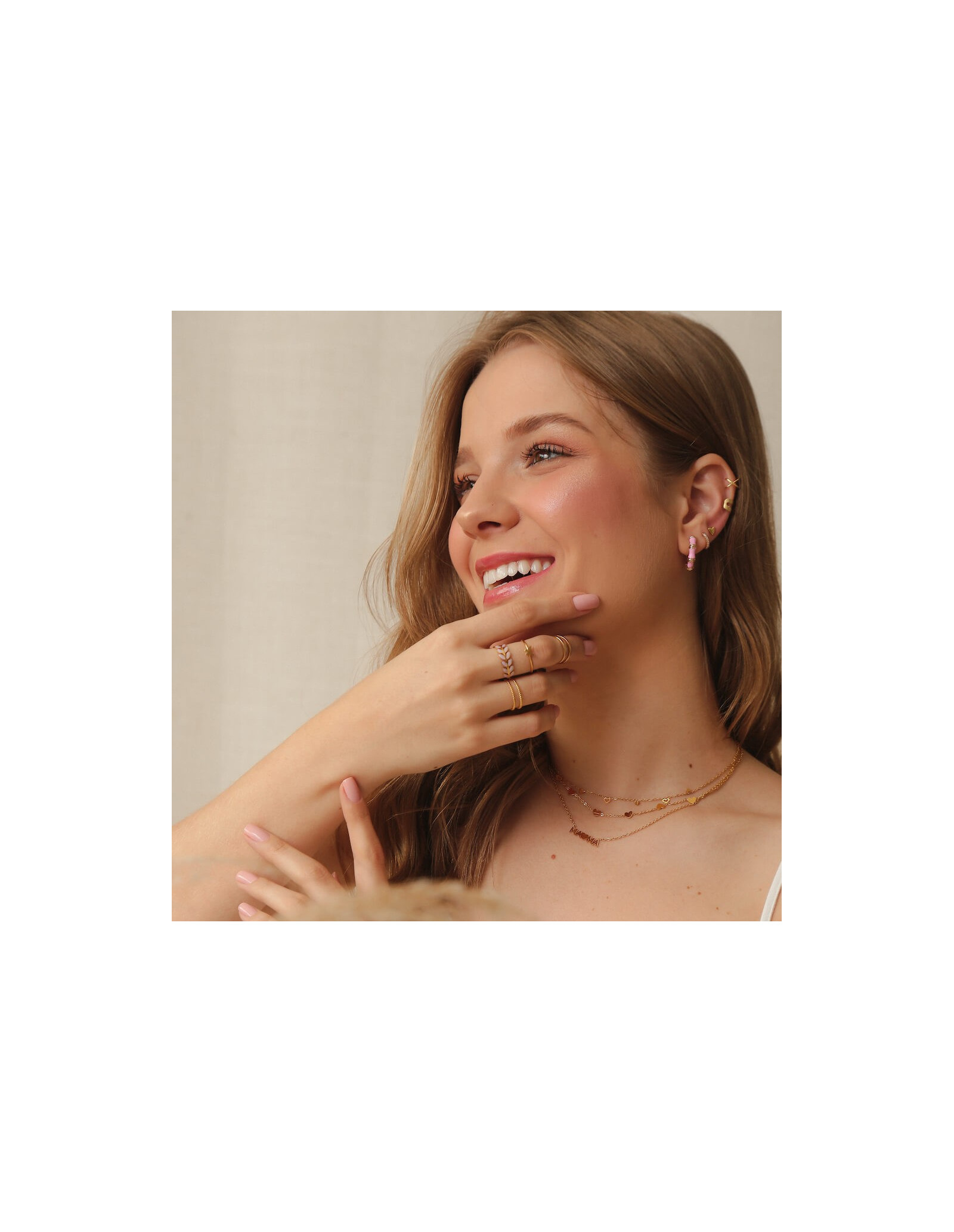 Duo Midi Ring | Phalanx or pinky ring, 18k white or yellow gold plated