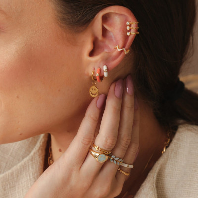 Aros Acero Smiley | Pendientes con Charms en Acero | Malu Maiese 2