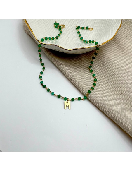 Collar Mela Initials | Collar de Minerales con inicial | Malu Maiese Collar Mela Initials | Collar de Minerales con inicial | Malu Maiese