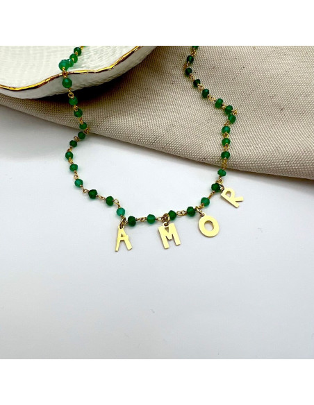 Collar Mela Initials | Collar de Minerales con inicial | Malu Maiese Collar Mela Initials | Collar de Minerales con inicial | Malu Maiese