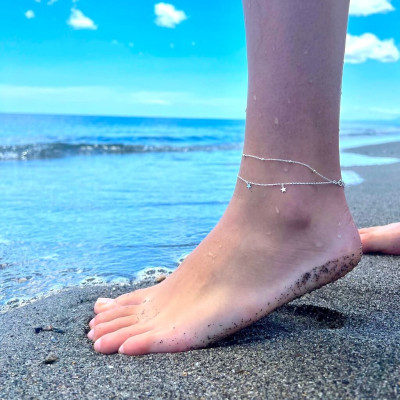 Anklet Chain Little Balls | Silver Waterproof Anklet | Malu Maiese 2
