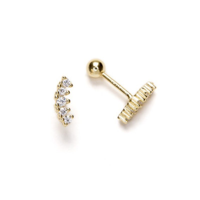 Pendientes Piercing Pam | Piercing circonitas en Plata | Malu Maiese