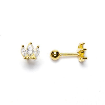 Pendientes Piercing Princess | Piercing Corona en Plata | Malu Maiese