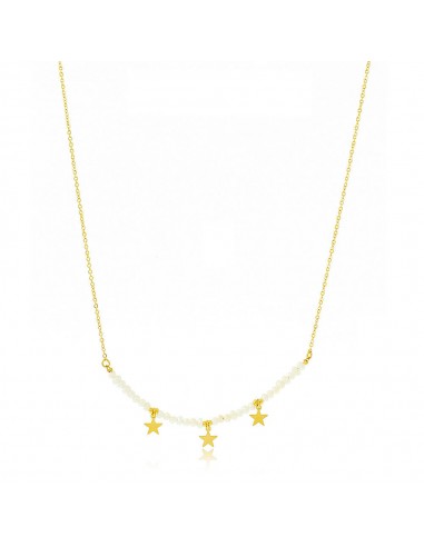 Pearls and stars stainless steel necklace