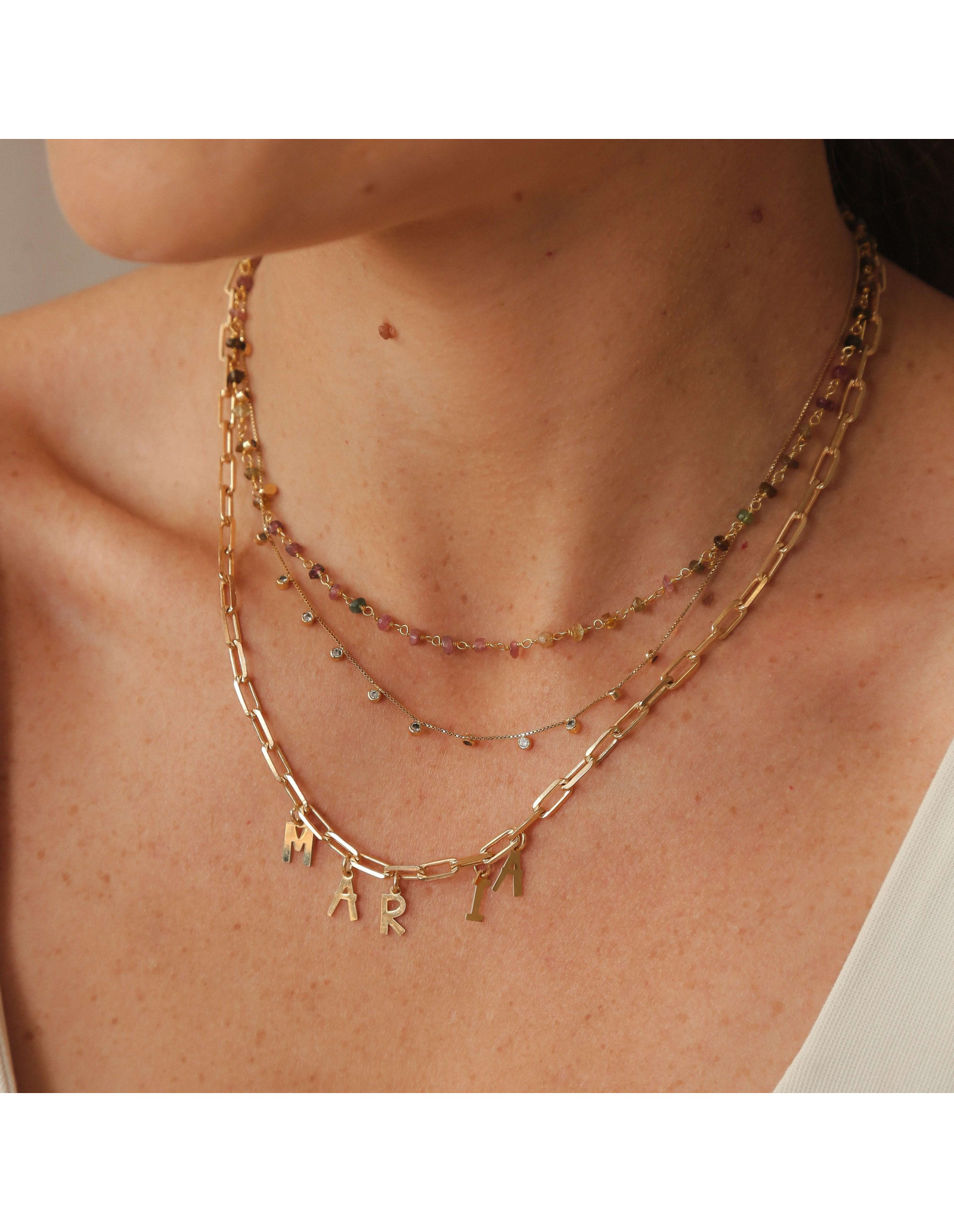 Colar Choker Turmalina| Colar com pedrinhas naturais | Malu Maiese