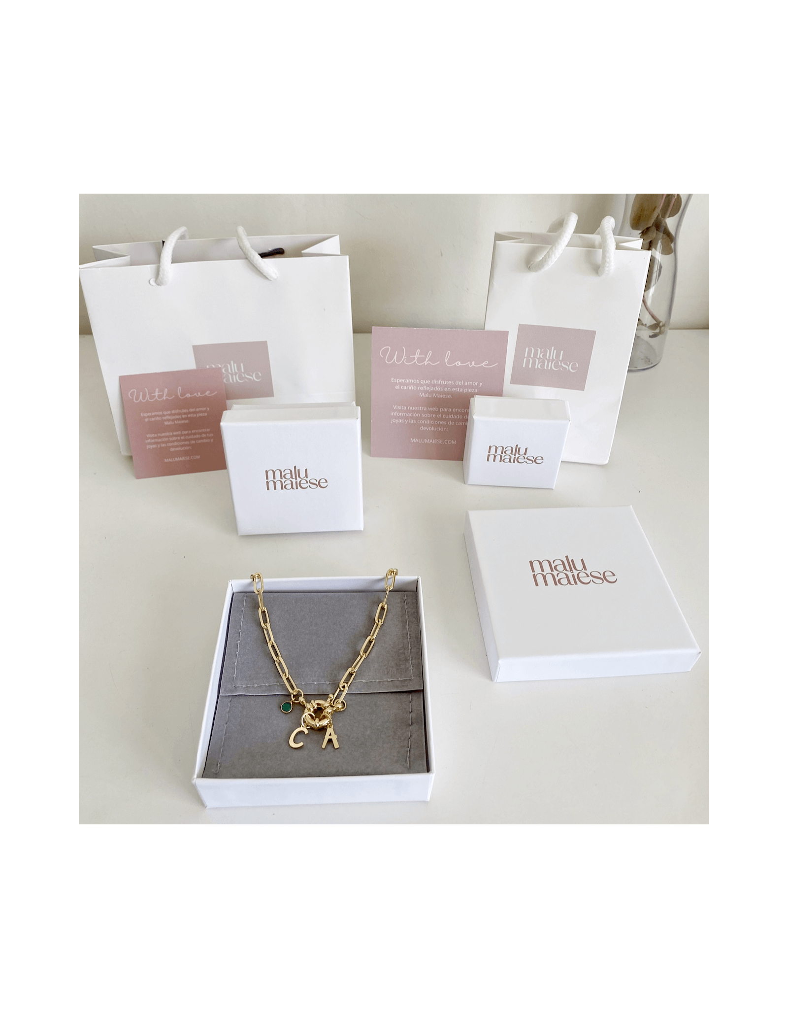 Initials Sailor & Frutta Garnet Necklaces Pack | Malu Maiese